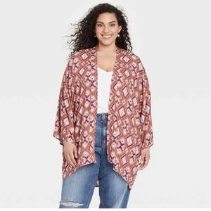 Women's Duster Kimono Cardigan Knox Rose Cognac Size XS/ Small XS/S